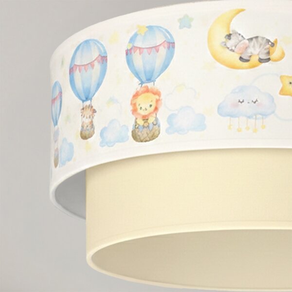 Brilagi-LED Dětský přisazený lustr BOBO 1xE27/60W/230V pr. 40 cm bílá/béž./zvíř