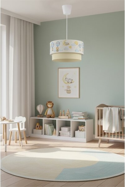Brilagi - LED Dětský lustr na lanku BOBO 1xE27/60W/230V pr.40 cm bílá/béž./zvíř