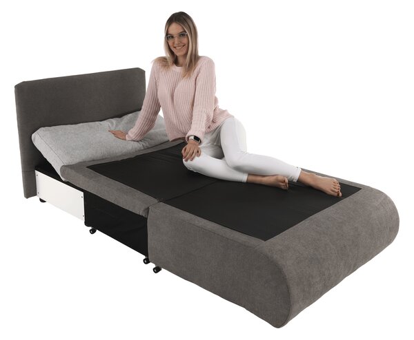 KONDELA Rozkládací křeslo, šedohnědá Taupe, KENET NEW