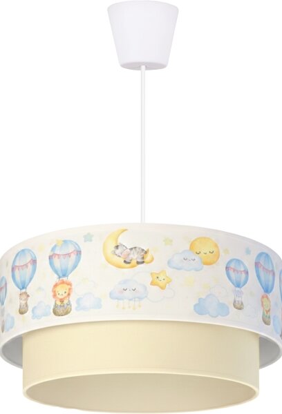 Brilagi - LED Dětský lustr na lanku BOBO 1xE27/60W/230V pr.40 cm bílá/béž./zvíř