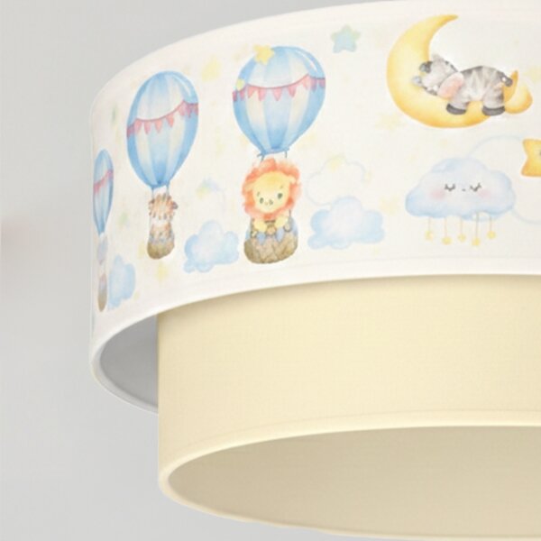 Brilagi - LED Dětský lustr na lanku BOBO 1xE27/60W/230V pr.40 cm bílá/béž./zvíř