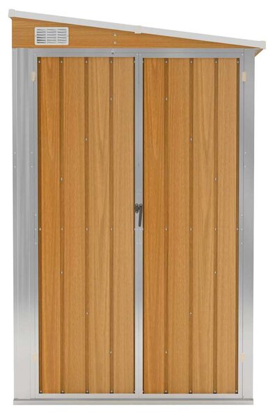 Nástěnný zahradní domek hnědý 118 x 382 x 178 cm pozinkovaná ocel 316232