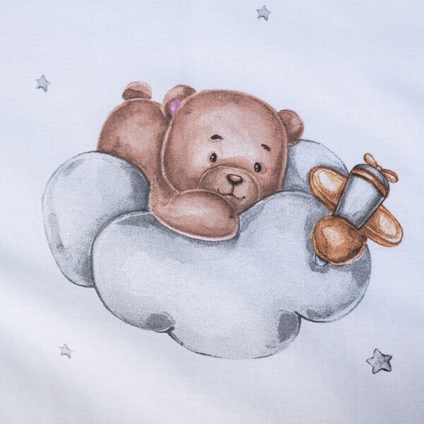 Dadka Vracov Jerry Fabrics Medvídek Plane baby bavlněné povlečení do postýlky Rozměr: 1x 40 x 60 a 1x 100 x 135 cm
