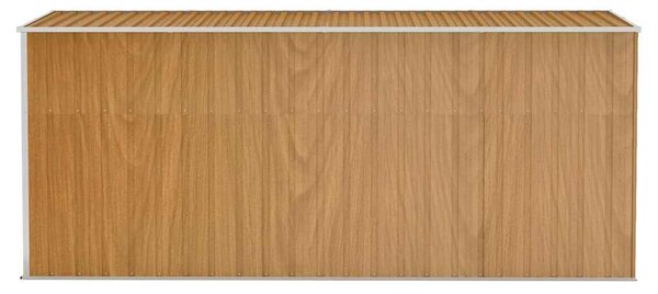 Nástěnný zahradní domek hnědý 118 x 382 x 178 cm pozinkovaná ocel 316232