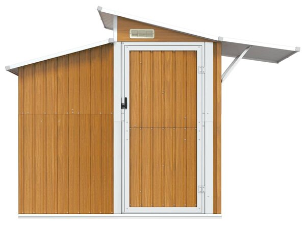 Zahradní kůlna hnědá 270 x 130 x 208,5 cm pozinkovaná ocel 316245