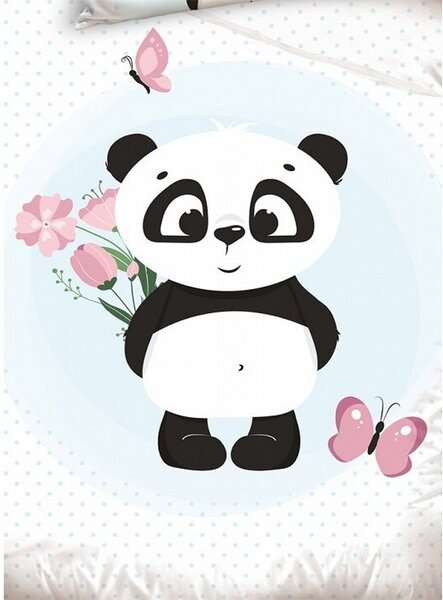 Dadka Vracov Carbotex Roztomilá panda bavlněné povlečení do postýlky Rozměr: 1x 40 x 60 a 1x 100 x 135 cm