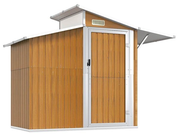 Zahradní kůlna hnědá 270 x 130 x 208,5 cm pozinkovaná ocel 316245