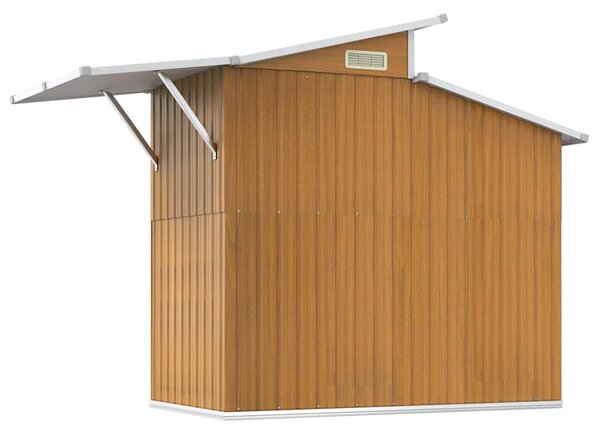 Zahradní kůlna hnědá 270 x 130 x 208,5 cm pozinkovaná ocel 316245