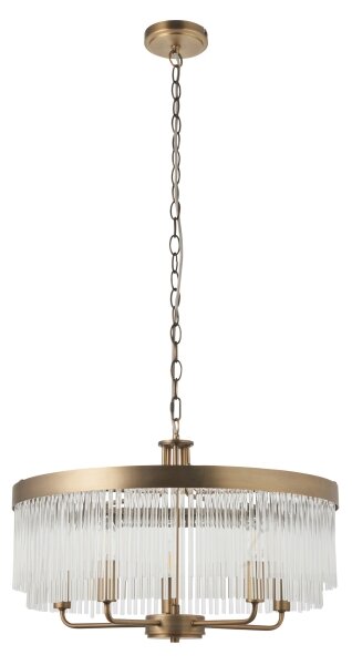 Endon 119110 - Lustr na řetězu CLERMONT 5xE14/6W/230V mosaz