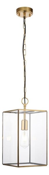 Endon 119141 - Lustr na řetězu HAMMOND 1xE27/10W/230V 21,5x21,5 cm mosaz