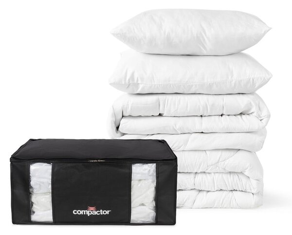 Vakuové vyztužené látkové úložné boxy na oblečení v sadě 2 ks 65x45x27 cm Black Edition – Compactor