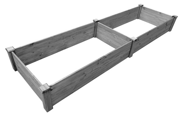 KONDELA Vyvýšený záhon, dřevo, šedá, JELNO