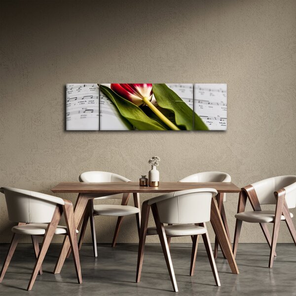 Obraz červeného tulipánu (170x50 cm)