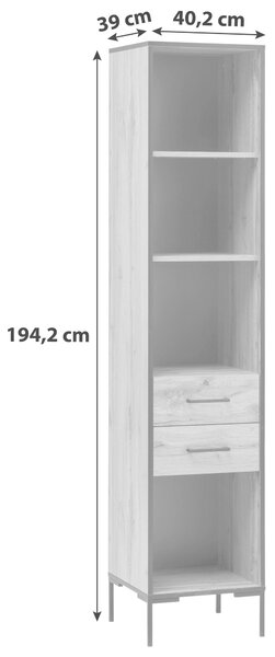REGÁL NA DOKUMENTY, barvy dubu, 40,2/194,2/39 cm MID.YOU - Online Only kancelářský nábytek, Online Only