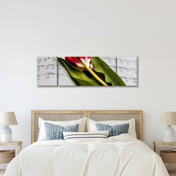 Obraz červeného tulipánu (170x50 cm)