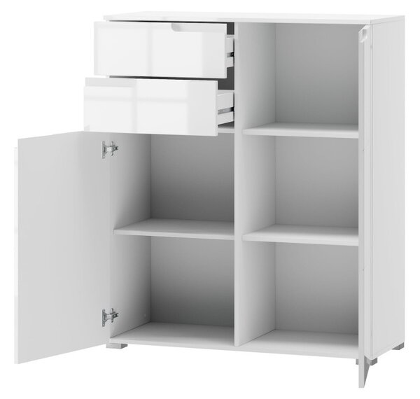Szynaka Komoda Selene 7 100 cm bílá lesk/mat