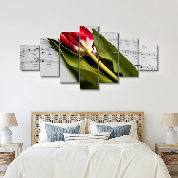 Obraz červeného tulipánu (210x100 cm)