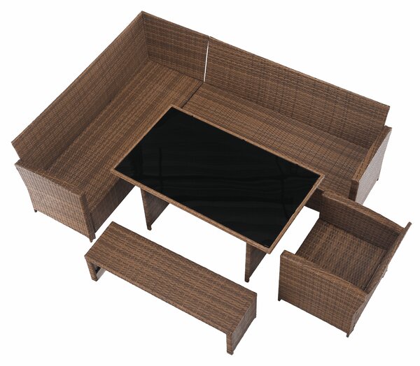 KONDELA Zahradní ratanový set, šedohnědá/světle hnědá, SAGIR