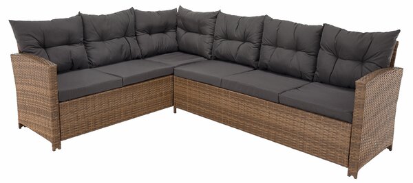 KONDELA Zahradní ratanový set, šedohnědá/světle hnědá, SAGIR