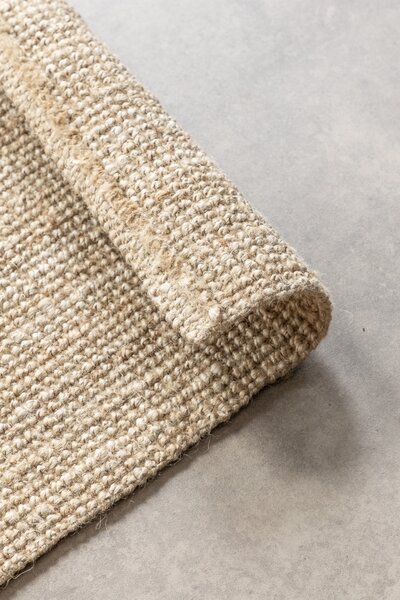 Hanse Home, Běhoun Bouclé Jute 105973 Ivory White, 80x200, béžová, chodba / předsíň