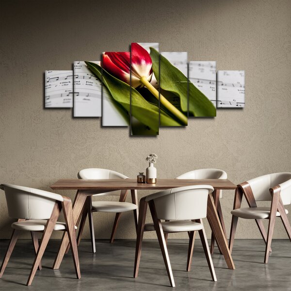 Obraz červeného tulipánu (210x100 cm)