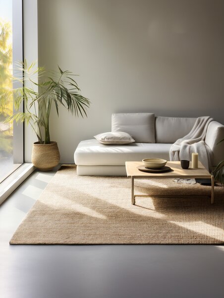 Hanse Home, Kusový koberec Bouclé Jute 105974 Natural Golden, 120x170, béžová, chodba / předsíň