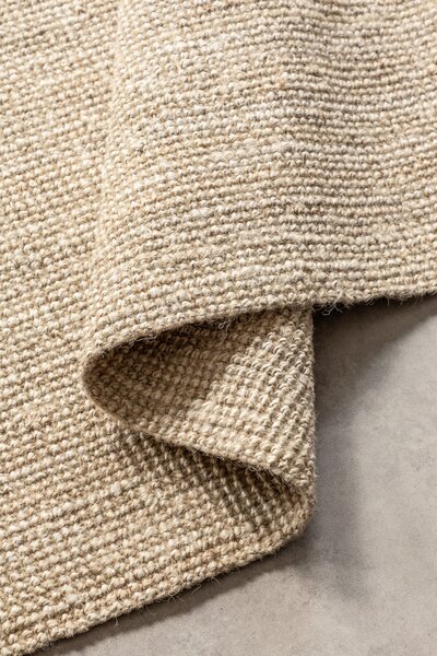 Hanse Home, Běhoun Bouclé Jute 105973 Ivory White, 80x200, béžová, chodba / předsíň