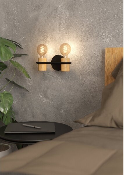 Eglo 43542 - Nástěnné svítidlo CHIEVELEY 2xE27/40W/230V