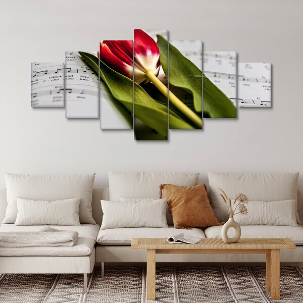 Obraz červeného tulipánu (210x100 cm)
