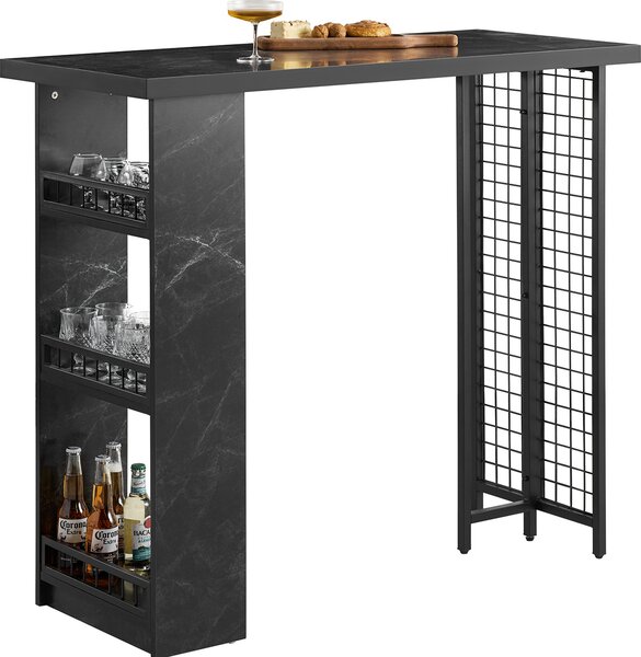 SoBuy FWT100-SCH Barový stl Jídelní stl Kuchyský stl Bistro stl Barový pult Balkonový stl Boní stl erný WHT cca 120x105x50cm
