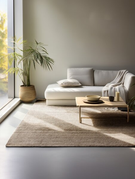 Hanse Home, Kusový koberec Bouclé Jute 105975 Grey Brown, 160x230, hnědá, chodba / předsíň