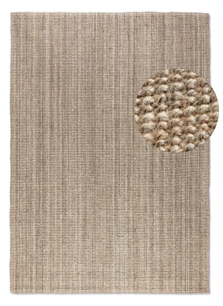 Hanse Home, Kusový koberec Bouclé Jute 105975 Grey Brown, 160x230, hnědá, chodba / předsíň