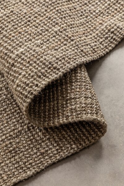 Hanse Home, Běhoun Bouclé Jute 105975 Grey Brown, 80x200, hnědá, chodba / předsíň