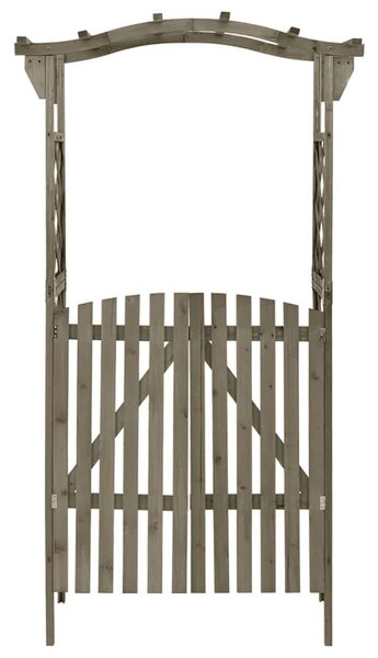 Pergola s brankou 116 x 40 x 204 cm šedá masivní jedle 316393
