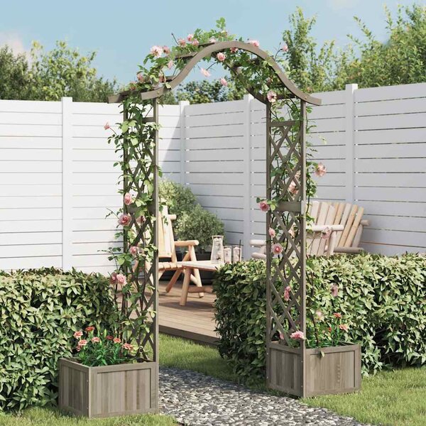Zahradní pergola s truhlíky šedá masivní jedle 316392