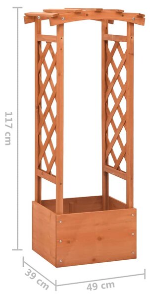 Truhlík s trelážovým obloukem 49 x 39 x 117 cm jedlové dřevo 316391