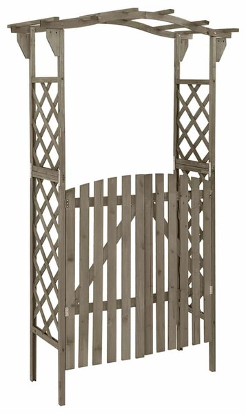 Pergola s brankou 116 x 40 x 204 cm šedá masivní jedle 316393