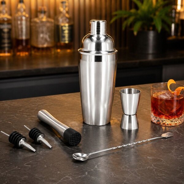 Barmanská sada 550 ml SPRINGOS Lounge KI0013 6ks stříbrná