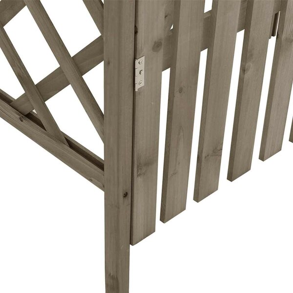 Pergola s brankou 116 x 40 x 204 cm šedá masivní jedle 316393
