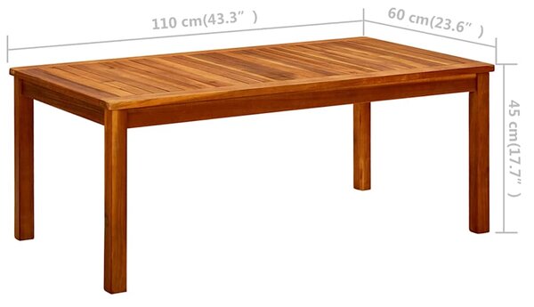 Zahradní konferenční stolek 110 x 60 x 45 cm masivní akácie 316401