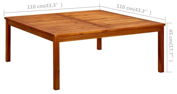 Zahradní konferenční stolek 110 x 110 x 45 cm masivní akácie 316397