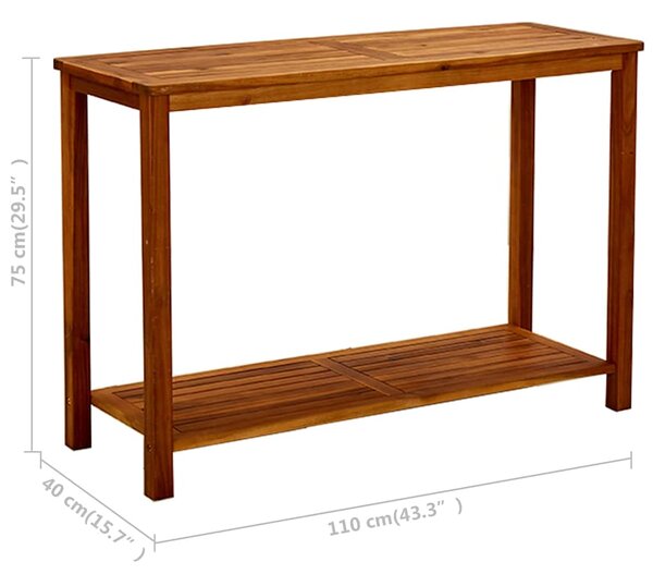 Zahradní konzolový stolek 110x40x75 cm masivní akáciové dřevo 316406