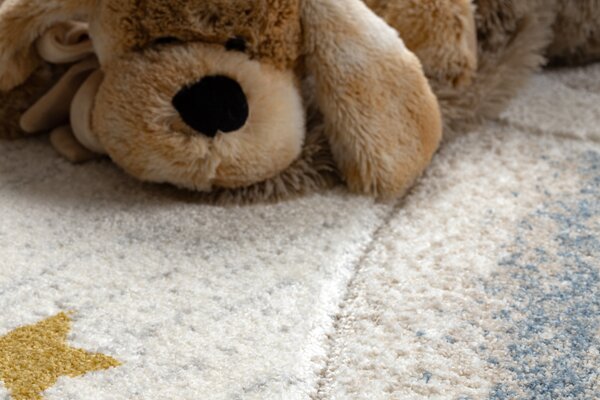 Makro Abra Dětský kusový koberec KIDDO 5264 Duha Mráčky Hvězdy bílý krémový Rozměr: 80x150 cm