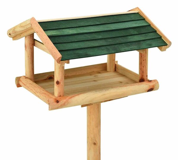 Krmítko se stojanem 37 x 28 x 100 cm masivní jedlové dřevo 316418