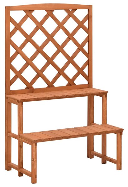 Stojan na květiny s treláží 70 x 42 x 115 cm masivní jedle 316413