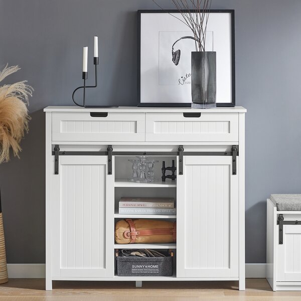 SoBuy FSB74-W Komoda Sideboard Kuchyňská skříňka Buffet Storage Cabinet White