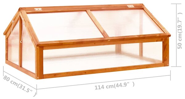 Skleník hnědá 114 x 80 x 50 cm jedlové dřevo 316415