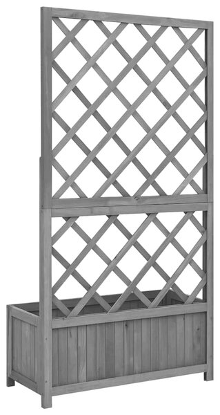Květináč s mřížkou černý 70 x 30 x 135 cm masivní jedlové dřevo 316427