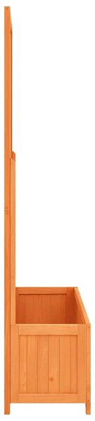 Květináč s mřížkou hnědý 70 x 30 x 135 cm masivní jedlové dřevo 316426