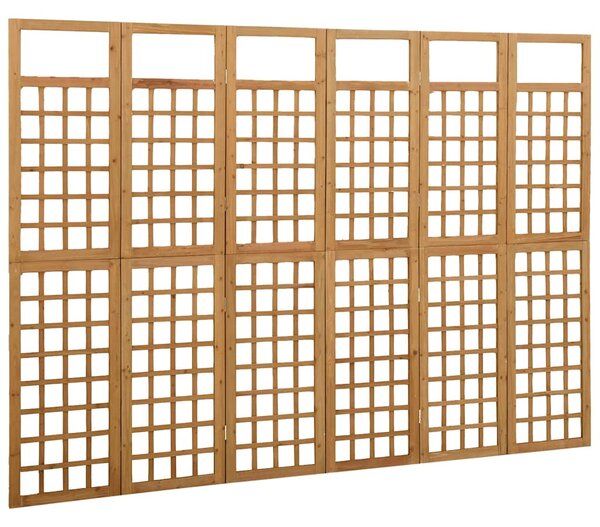 6dílný paraván/treláž masivní jedlové dřevo 242,5 x 180 cm 316481